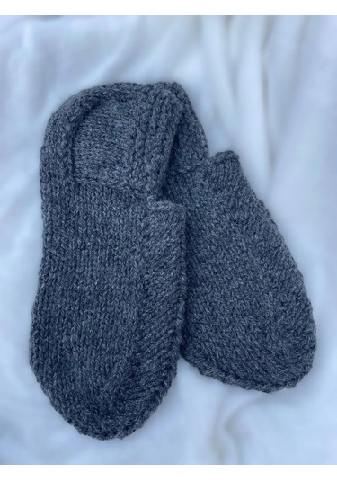 Tamam Örgü Yünlü Bot Çorapları 253597941 Koyu Gri