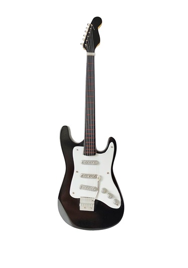 El Yapımı 1/4 Ölçek Minyatür Elektro Gitar Stratocaster St.black