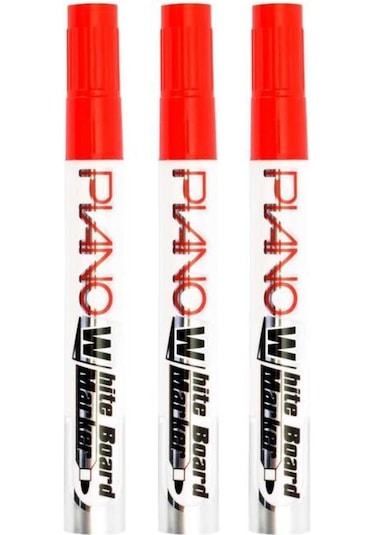 Piano Board Marker 202 Kırmızı Tahta Kalemi 3 Adet