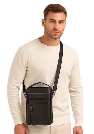 El Çantası Hakiki Deri 11" İnç Laptop/ Tablet Uyumlu Premium %100 Orjinal Deri Siyah