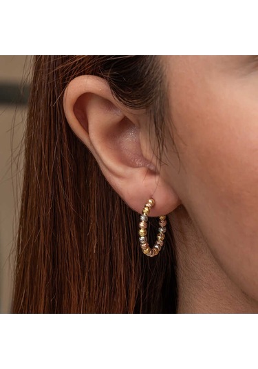 Gümüş Dorika Kadın Küpe 14 MM-Gümüş
