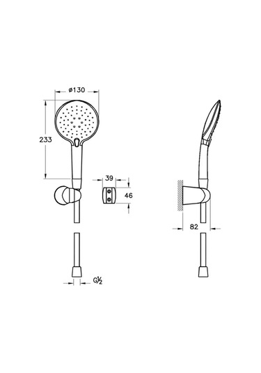 Shine Round A4562723sta 3f El Duşu Takımı, Altın Altın