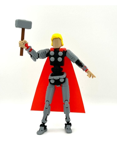 3d Baskı Eklemleri Hareketli Yıldırım Tanrısı Thor Dummy Figürü - 14 Cm Hareketli Aksiyon Figürü