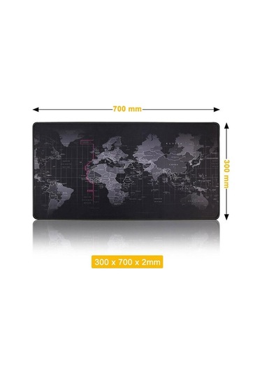 Pazly 70x30cm Büyük Boy Yumuşak Mouse Pad Masa Matı Pc Dizüstü İçin Siyah