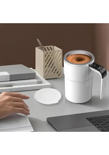 Maxaccess Dijital Termometreli Otomatik Manyetik Karıştırıcı Beyaz Seyahat Bardak Diğer