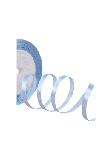 Saten Kurdele 6 Mm Bebe Mavisi 2 Metre