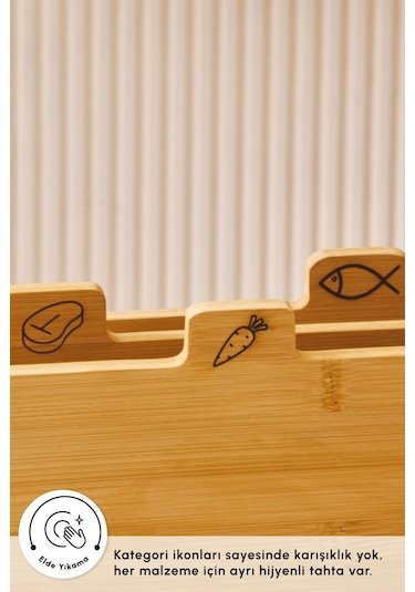 Karaca  Triple 4 Parça Ayaklı Bambu Kesme Tahtası Seti