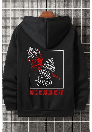 Blesseb Baskılı Sweatshirt Siyah