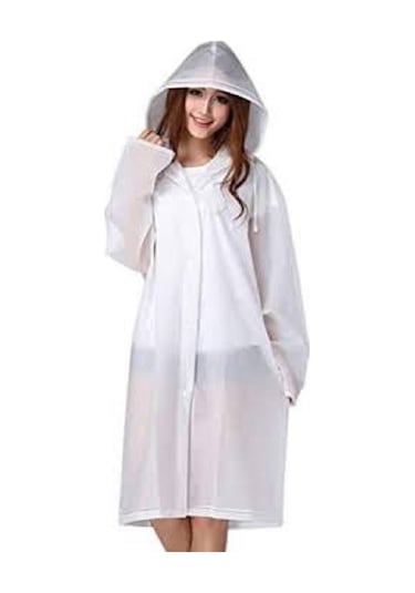 1.Kalite Unisex Yağmurluk Dayanıklı Kalın Yağmurluk Yağmur Koruma Beyaz