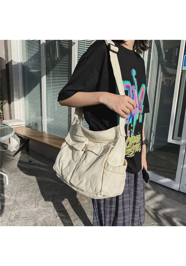 Vkemall Erkek Kadın Unisex Çanta: İş Çıktısı Tarzı Tek Omuzlu Askılı, Kanvas Malzeme, Geniş Hacimli, Öğrenci Ve Spor İçin Siyah