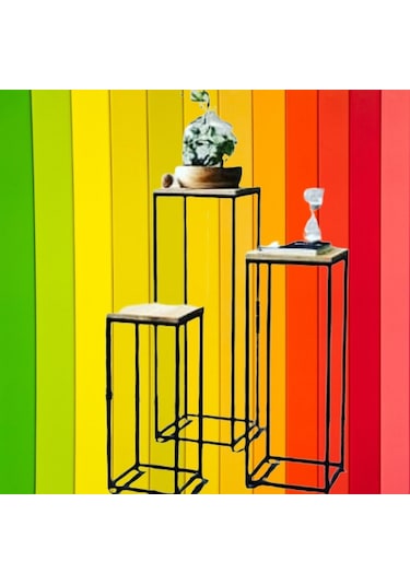 Çiçeklik Zlf Dekoratif Kule Model Metal Transmisyon Çelik Siyah S