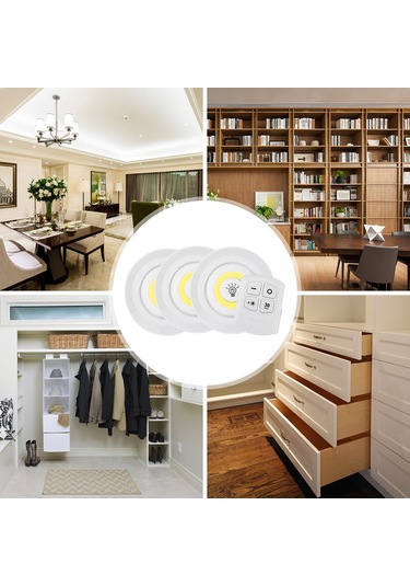 Xiyyadms Kablosuz Kumandalı Dokunmatik Led Işık - Gece Lambası, Duvar Aydınlatması - Mutfak, Oturma Odası, Kitaplık, Dolap Uygun - Kaliteli Pc Malzeme Pil Dahil Değil Beyaz