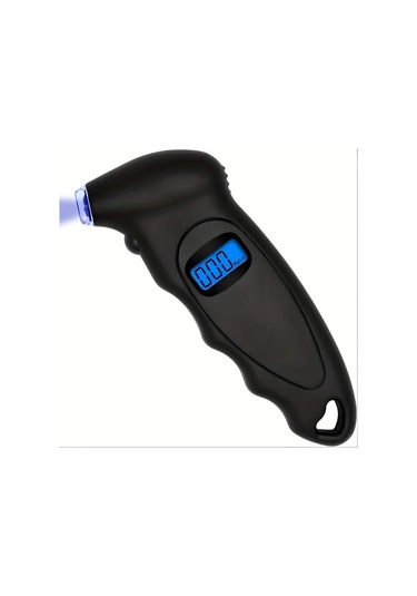Chuangyinshop Siyah Digital Lastik Basınç Ölçer 4 Ayar Led Nozul Kaymaz Tutamak Aydınlatmalı Lcd Ekran 150 Psı Araç Bisiklet Motor