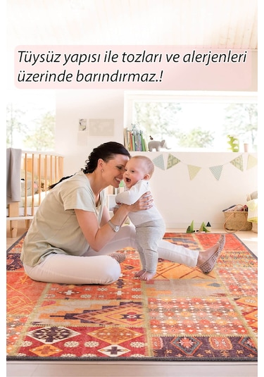 Jazz Patchwork Desenli Dokuma Taban Dekoratif Renkli Halı Al 332 Bej