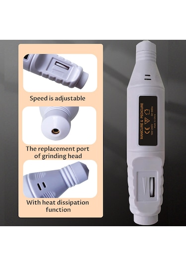 Yaleker Usb Şarjlı Taşınabilir Mini El Taşlama Makinesi - Ayak Ve El Bakımı İçin Çok Amaçlı Elektrikli Cihaz