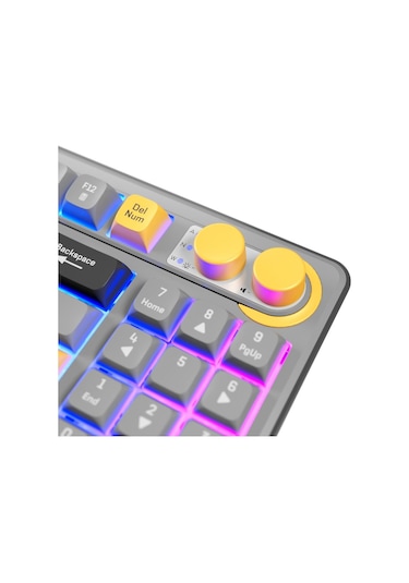 Rampage Cyclone Gri/siyah/sarı Usb Rgb Aydınlatmalı Q Compact Membrane Gaming Oyuncu Klavye