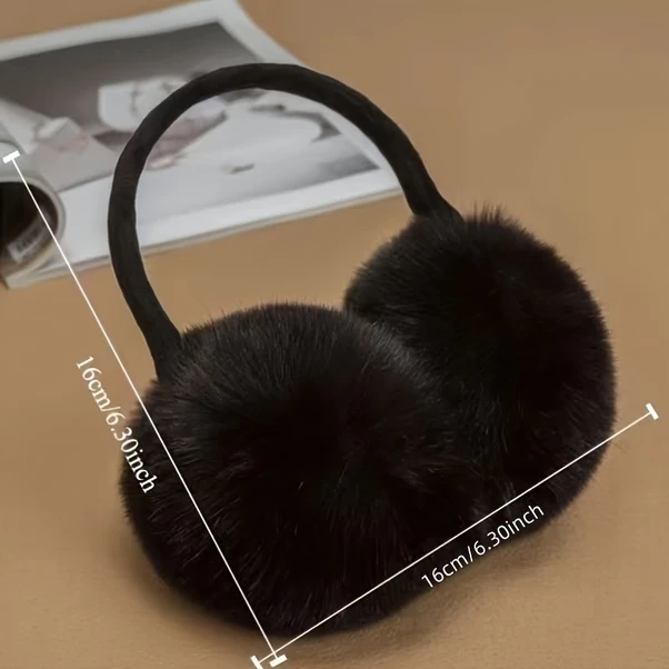 Dashanshop Siyah Makinede Yıkanabilir Yünlü Kulaklık Kadın Erkek İçin Şık Kış Aksesuarı