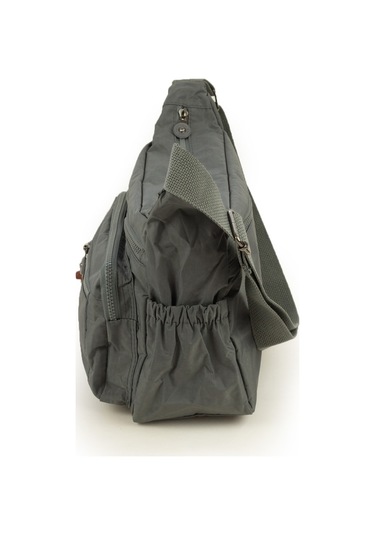 Krinkıl / Klinkır Su Geçirmez Kumaş Çok Gözlü Çapraz Kol Ve Omuz Postacı Çantası Gri 5835 Gri