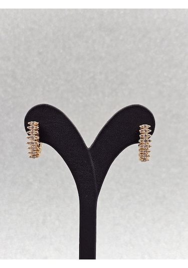 Xuping Pırlanta Model Rosegold Çelik Küpe Altın