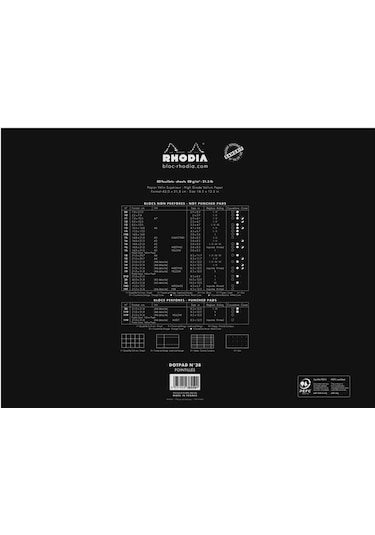 Rhodia Classic Üstten Zımbalı A3 Noktalı Defter Black RA38559