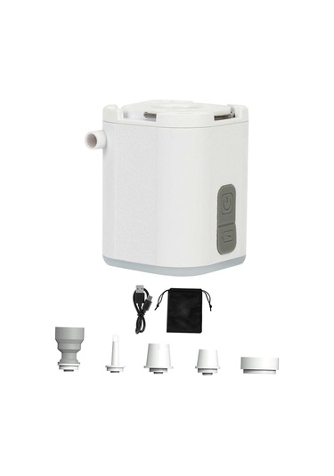 Suntek Işıklı Mini Hava Pompası Hızlı Şişirme Söndürme Beyaz