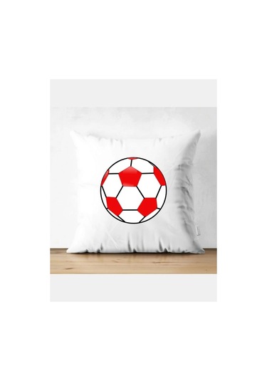 Kırmızı Beyaz Kırlent Kılıfı - Fanatik Yastık Kılıfı Renkli