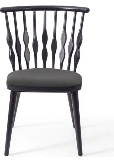 Natura Retro Ahşap Sandalye Siyah - Siyah