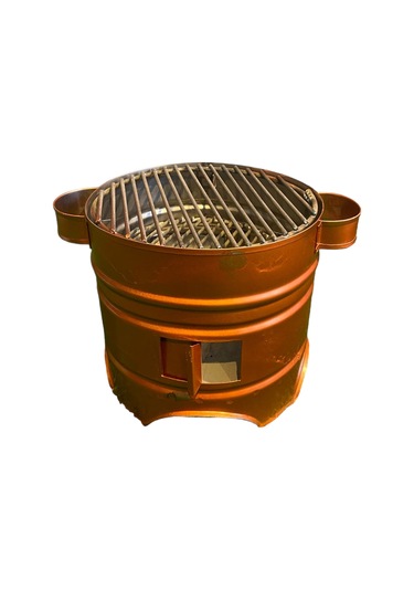 21 Cm 3 Kapaklı Bakır Boyalı Yuvarlak Mangal