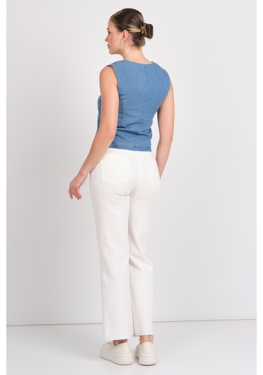 Only Kadın Onlırıs Kolsuz Düğmeli Jean Yelek 15337941 Indigo Indigo