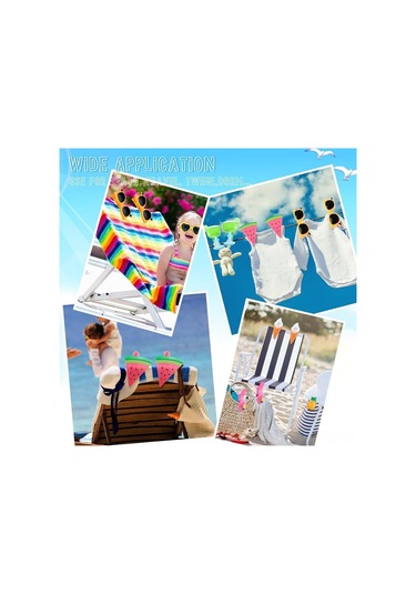 Hfambition 8 Adet Renkli Plastik Plaj Havlusu Klipsi - Güneş Gözlüğü, Meyve Suyu Bardağı, Dondurma Ve Karpuz Desenleri