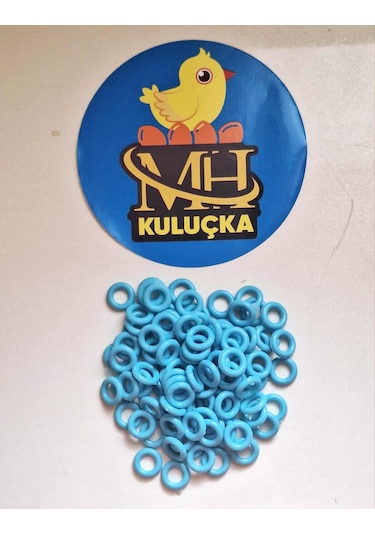 Plastik Güvercin Boncuğu Halkası Açık Mavi Renk 100 Adet