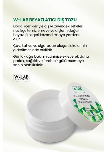 W-Lab Cosmetics Beyazlatıcı Diş Tozu 75 Gr