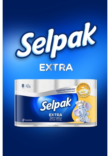 Selpak Extra Yağ Emici Havlu 3 x 8 Rulo