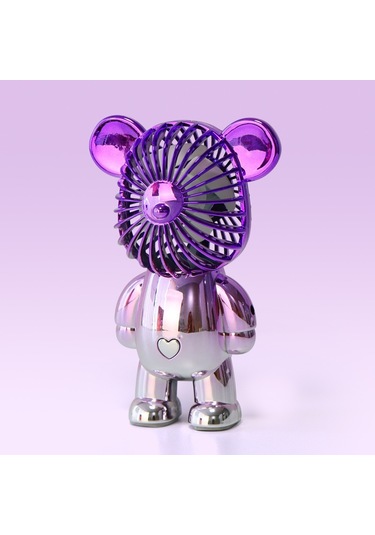 Lyon Mini Şiddetli Ayı Fan El Tipi El Çantası Gradyan Fan - Mavi