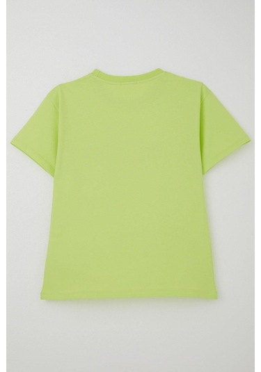 Breeze Erkek Çocuk Tişört Yazı Bakılı 5-10 Yaş, Fıstık Yeşili Fıstık Yeşili