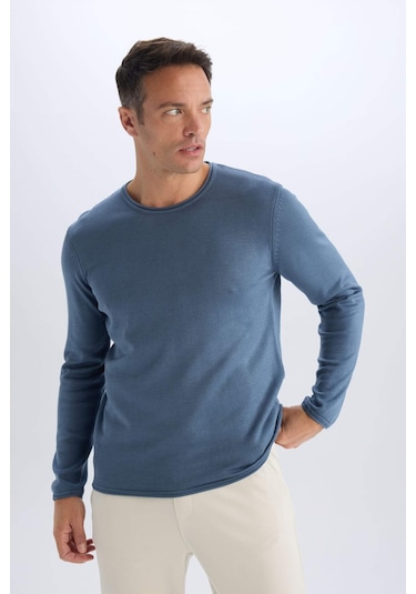 DeFacto Relax Fit Bisiklet Yaka Triko Kazak D3278AX24WNIN34