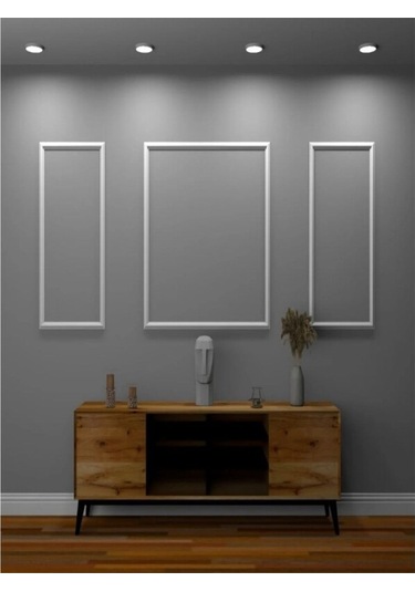 Dekoratif Boyanabilir Poliüretan Duvar Çıtası 1 Adet Uzunluk :240 Cm En :4 Cm - Duvar Süsleri