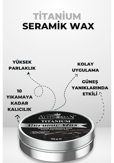 Altınoran Komple Araç Bakım Seti - Titanium Seramik Wax 100gr & Torpido Parlatıcı 220ml
