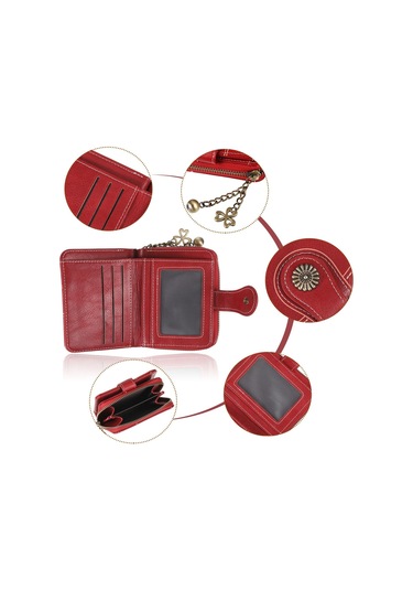 Kadın Çantası, Vintage Yağlı Mum Deri Kart Cüzdanı Diğer