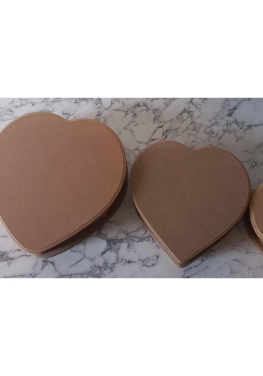 Hobi Adn Kalp Kutu Set 3'lü Ahşap Ham Mdf Kutuda Sevk El Yapım Ahşap