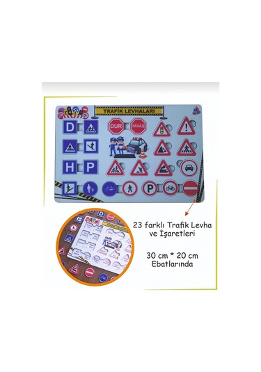 Eğitici Trafik Levhaları Ve İşaretleri - Açıklamalı Ahşap Oyuncak Puzzle