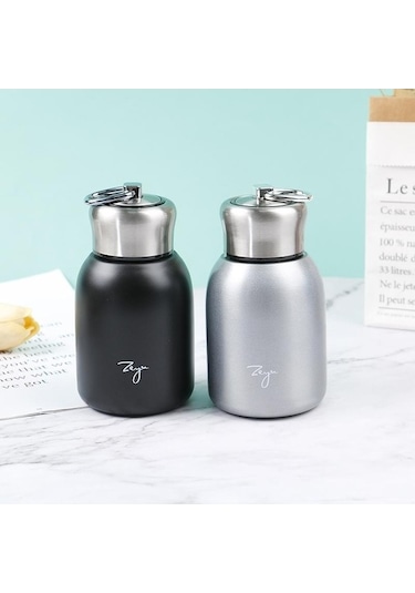 Pazly 300ml Gül Altın Mini Kahve Vakum Şişesi, Taşınabilir Termos Seyahat Su Şişesi Gül Altın