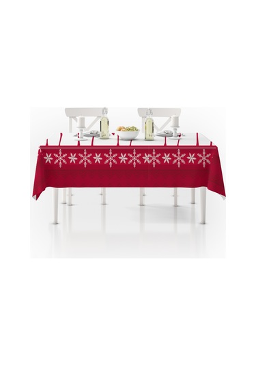 Sones Ev Tipi Dikdörtgen Masa Örtüsü Noel Yemek Sehpası Örtüsü Dekorasyonu, Boyut: 150x300 Cm Noel Geyiği Diğer