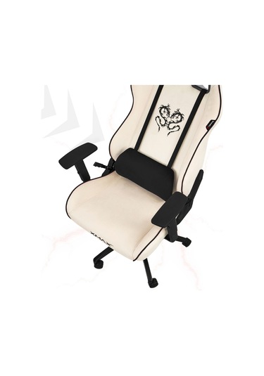 Rio Plus Balerion Terletmez Kadife Kumaş Beyaz Gaming Oyuncu Koltuğu -7 Beyaz