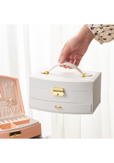 Yystore Takı Saklama Kutusu Çift Çekmeceli Tip Koyu Yeşil