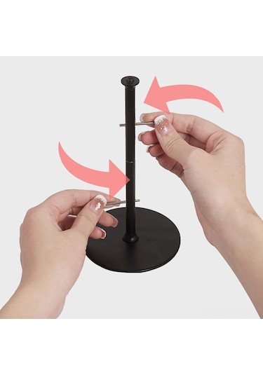 Symbee Siyah Çıkışlı Folding Kamping Işık Standı - 6mm Dişli Arayüzlü, Kamera Ve Işık Desteği, Taşınabilir Ve Ayrıştırılabilir Siyah