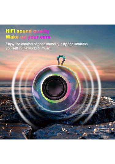 Vkemall Şeffaf Su Geçirmez Taşınabilir Bluetooth Hoparlör, Güçlü Bass, 1200mah Pil, Bluetooth 5.3, Askı Tasarımı, B1 Modeli