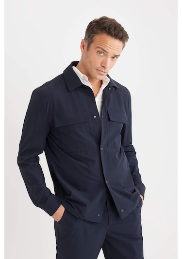 DeFacto Regular Fit Polo Yaka Çıtçıt Kapamalı Cepli Teknik Gömlek Ceket B7396AX25SPNV106 DeFacto Regular Fit Polo Yaka Çıtçıt Kapamalı Cepli Teknik Gömlek Ceket B7396AX25SPNV106