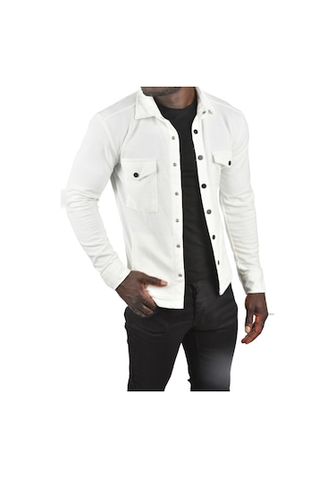 Deepsea Erkek Beyaz Örme Kalın Kumaş Gömlek Yaka Çıtçıtlı Cepleri Kapaklı Spor Ceket 2500557 False Beyaz Deepsea Erkek Beyaz Örme Kalın Kumaş Gömlek Yaka Çıtçıtlı Cepleri Kapaklı Spor Ceket 2500557 False Beyaz