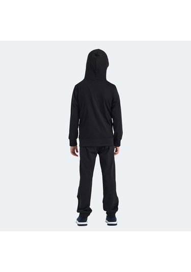 Slazenger NOON Çocuk Fermuarlı Kapüşonlu Cepli Siyah / Siyah Eşofman Takımı